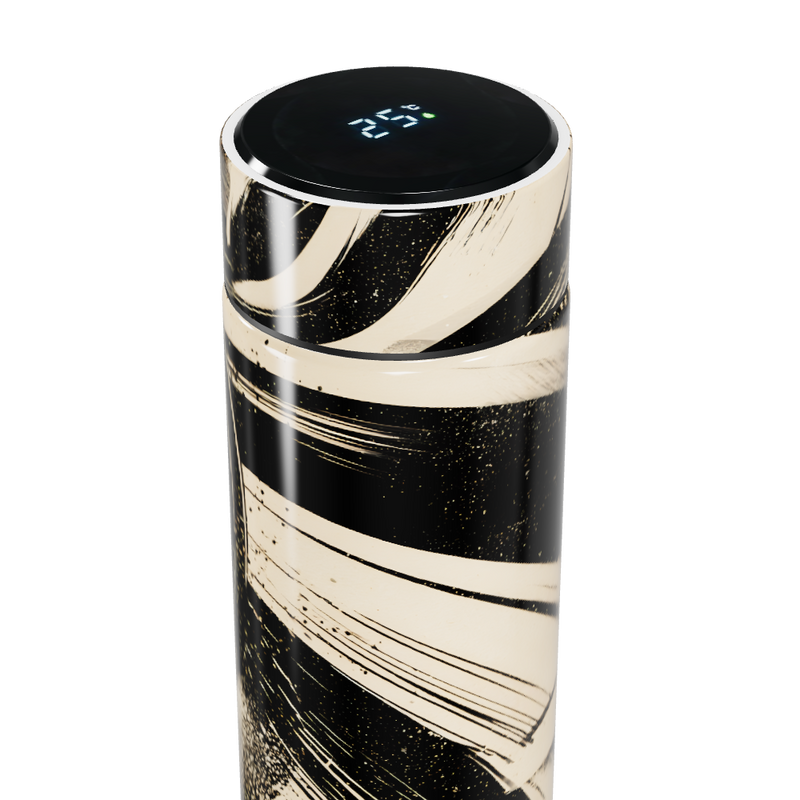 Garrafa Térmica Touch - Preto com Listras Modernas
