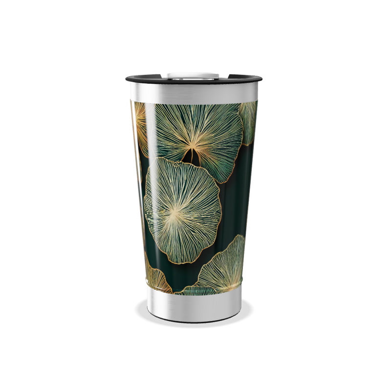 Copo Térmico - Estampa Floral Verde