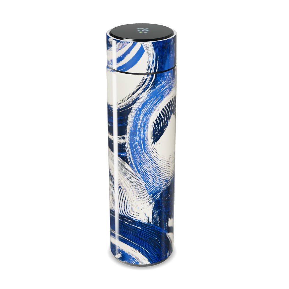 Garrafa Térmica Touch - Azul e Branca com Estampa