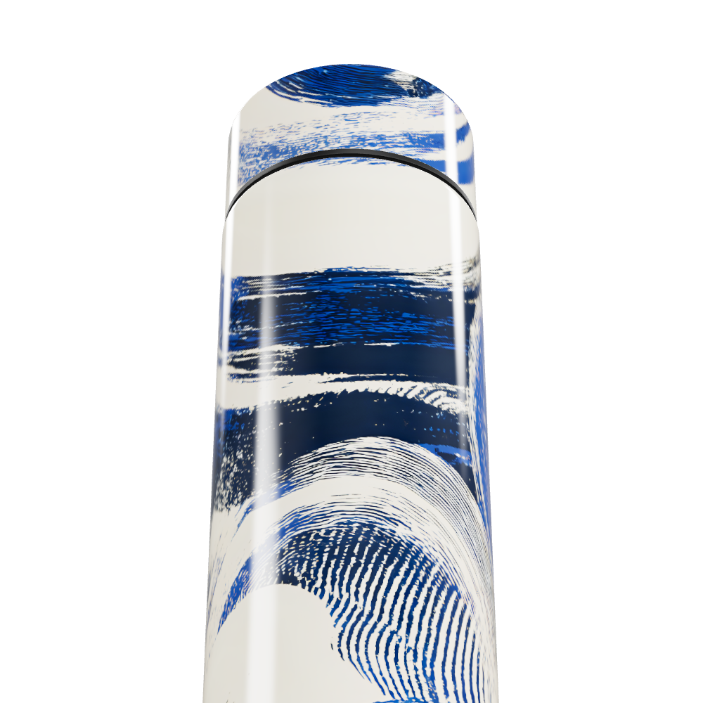 Garrafa Térmica Touch - Azul e Branca com Estampa