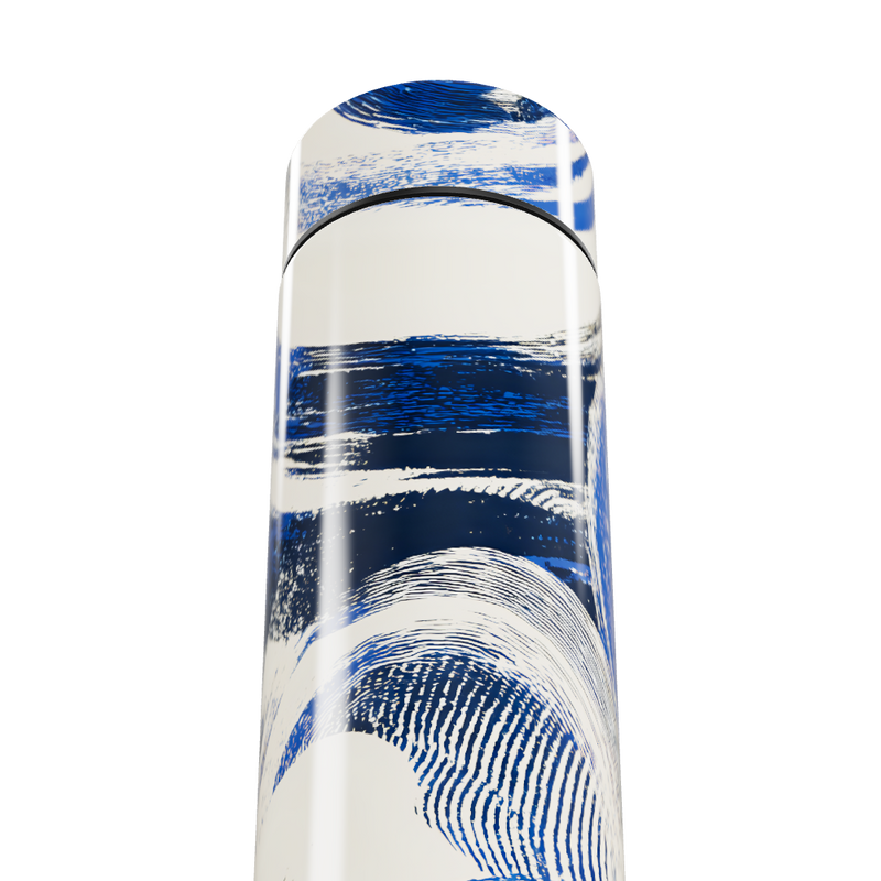 Garrafa Térmica Touch - Azul e Branca com Estampa