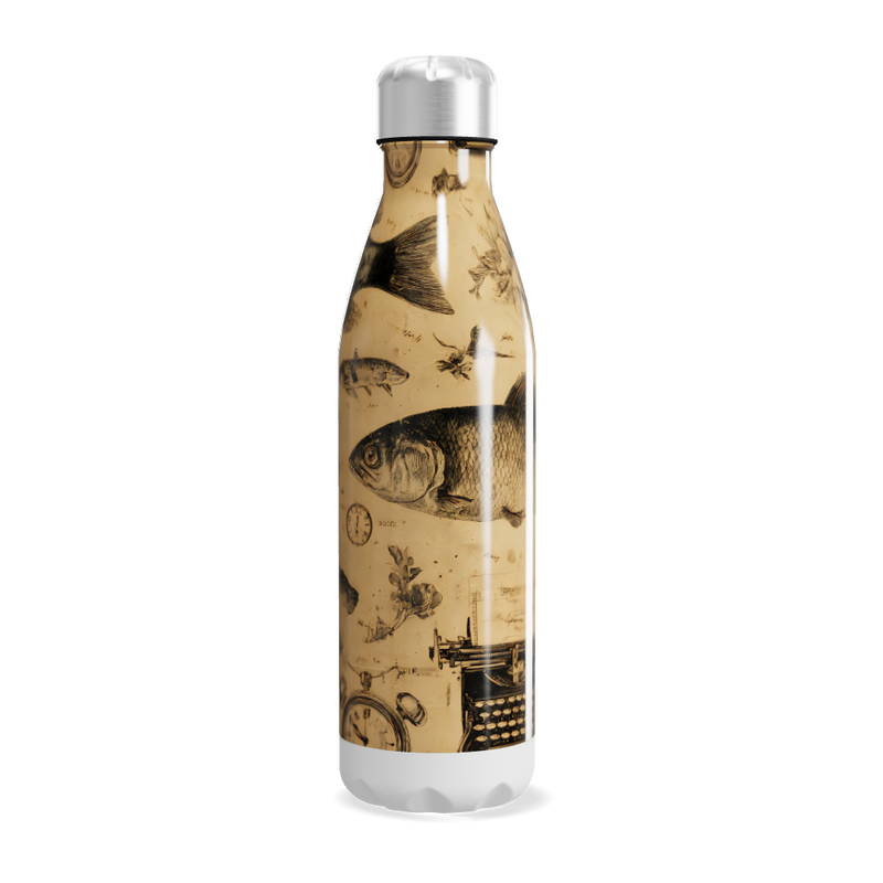 Garrafa Inox - Estampa Vintage Peixes
