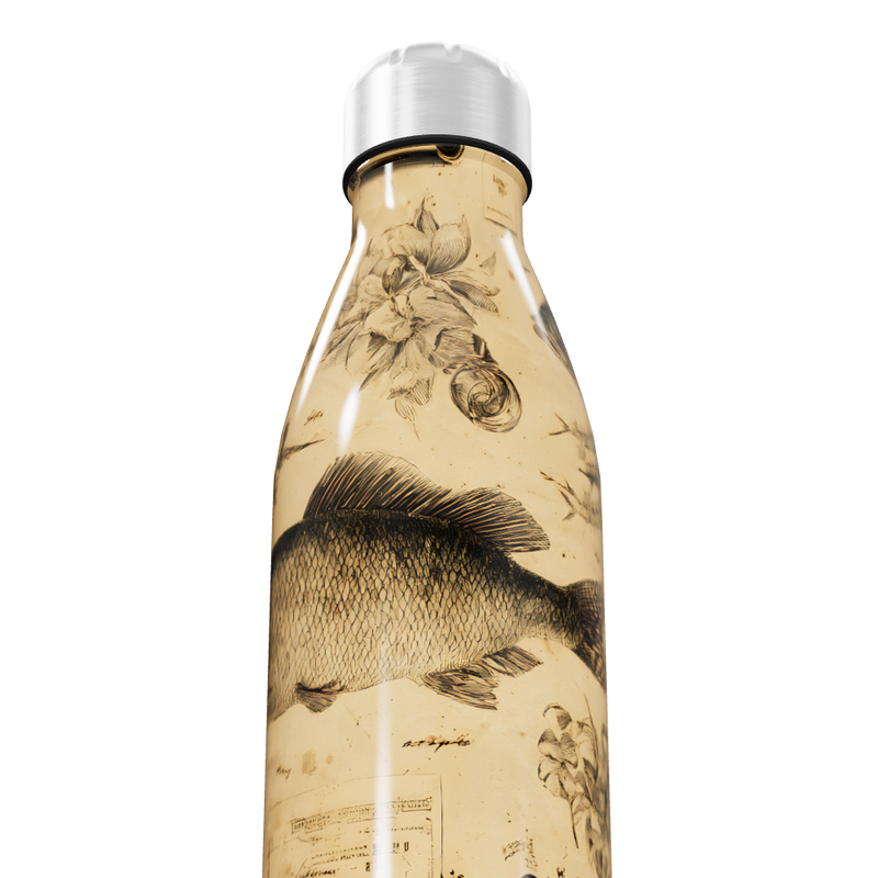 Garrafa Inox - Estampa Vintage Peixes