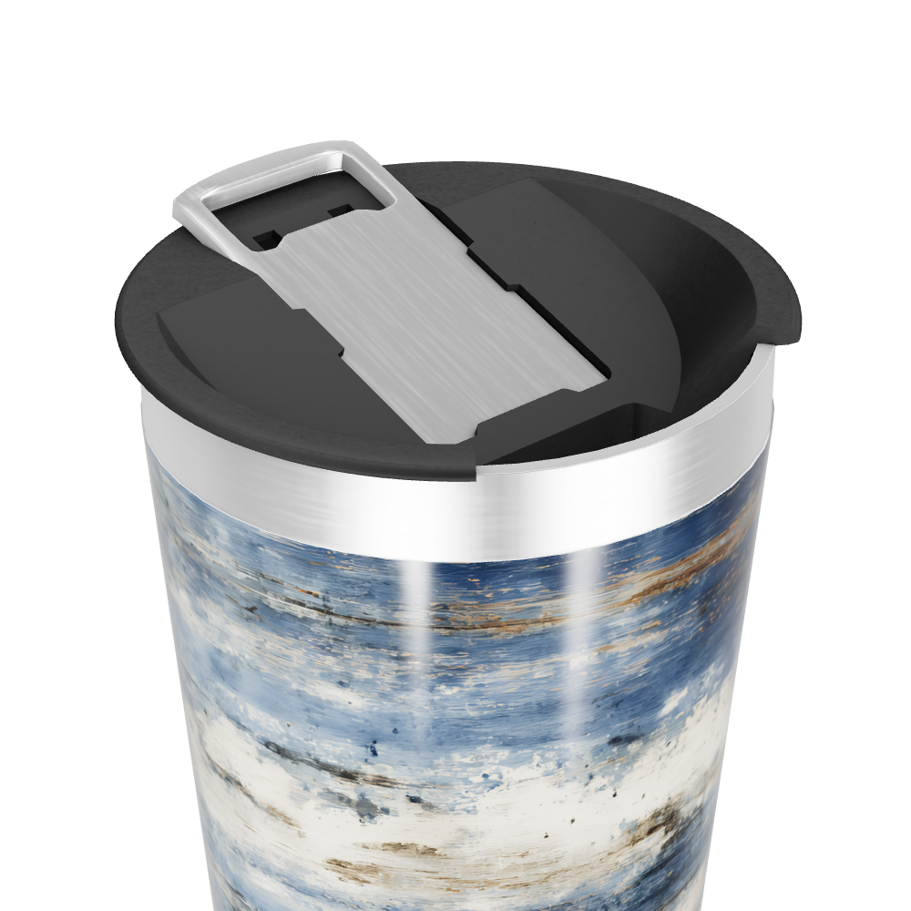 Copo Térmico - Estampa Azul e Bege