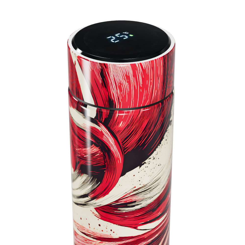 Garrafa Térmica Touch - Estampa Vermelha Abstrata