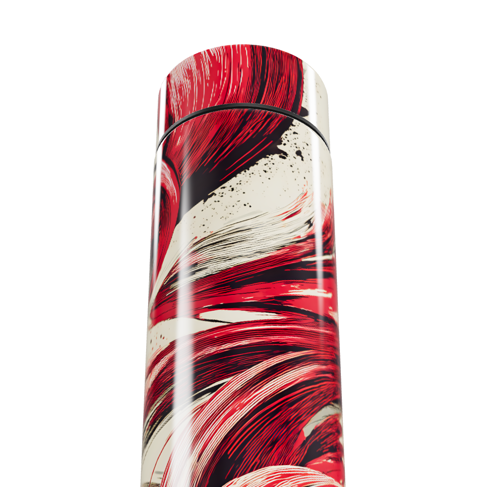 Garrafa Térmica Touch - Estampa Vermelha Abstrata