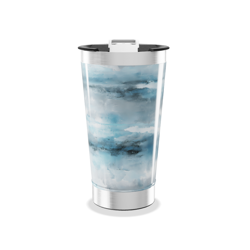 Copo Térmico - Azul Mármore Aço Inox