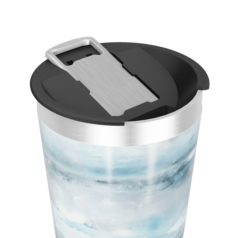 Copo Térmico - Azul Mármore Aço Inox