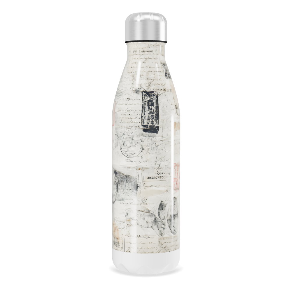 Garrafa Inox - Estampa Vintage Manuscrita