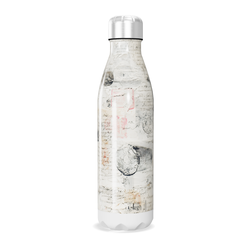 Garrafa Inox - Estampa Vintage Manuscrita