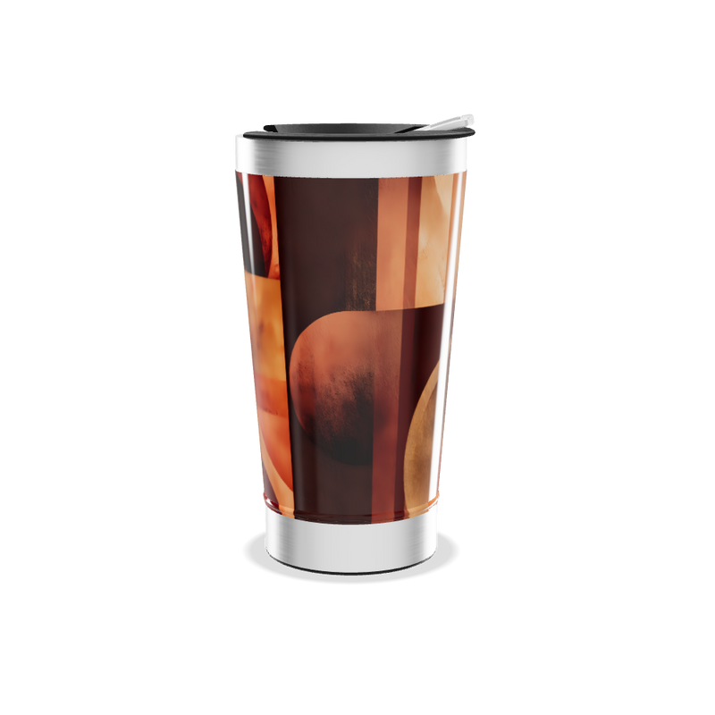 Copo Térmico - Estampa Abstrata Laranja