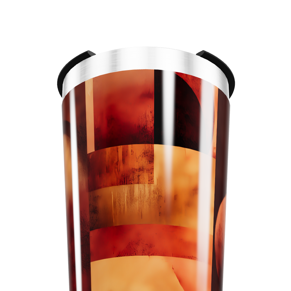 Copo Térmico - Estampa Abstrata Laranja