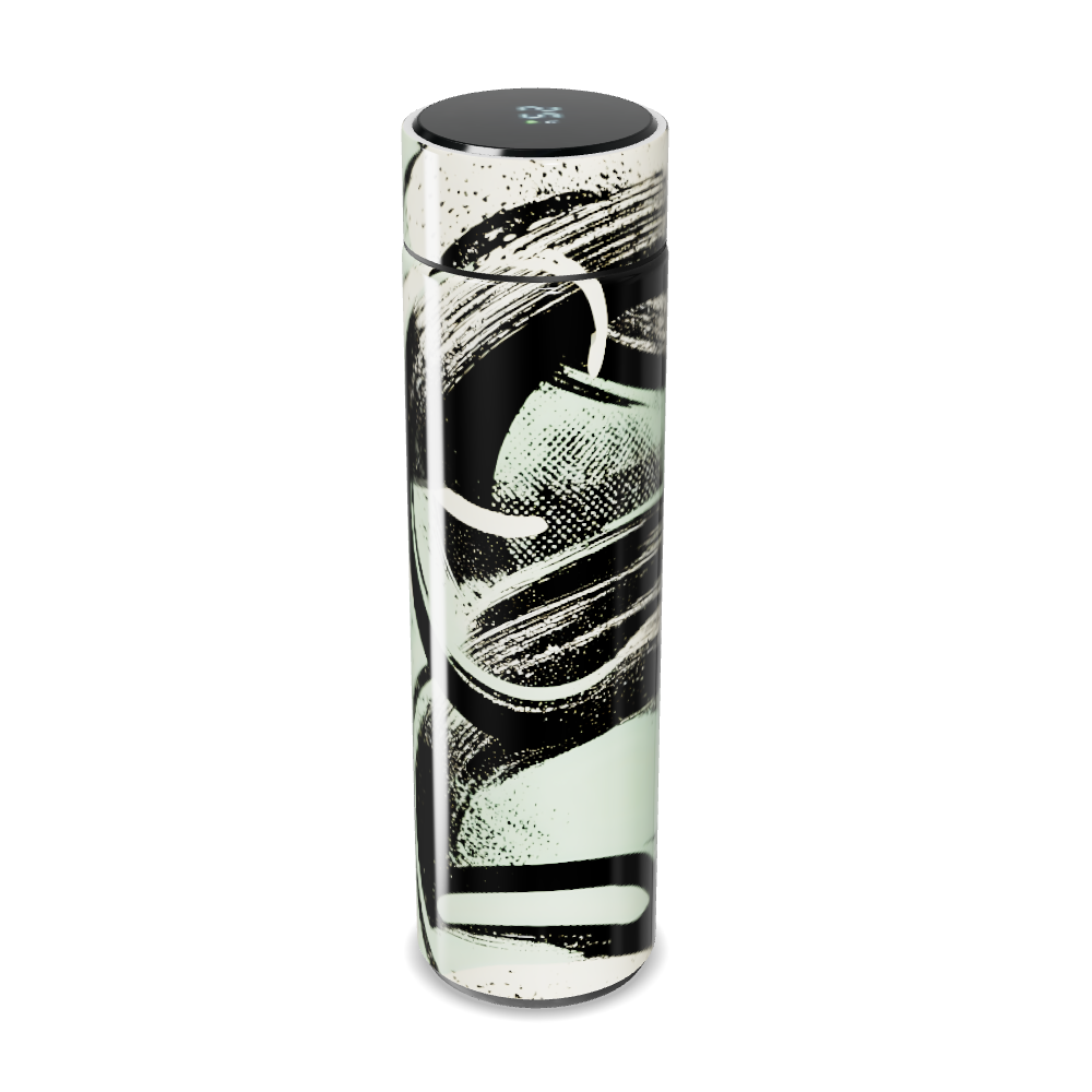 Garrafa Térmica Touch - Estampa Abstrata Preta e Branca