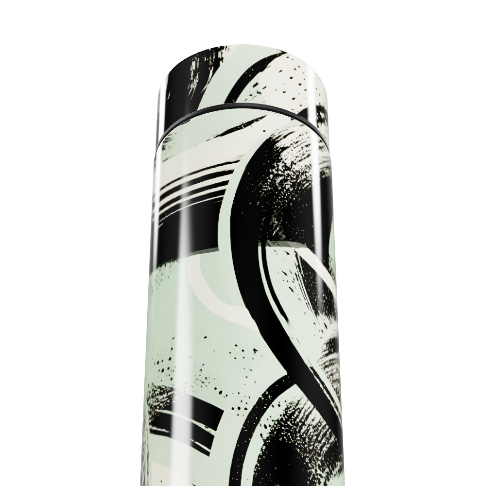 Garrafa Térmica Touch - Estampa Abstrata Preta e Branca