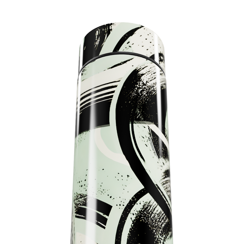 Garrafa Térmica Touch - Estampa Abstrata Preta e Branca