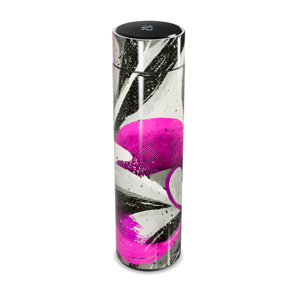 Garrafa Térmica Touch Estampa Rosa e Preta