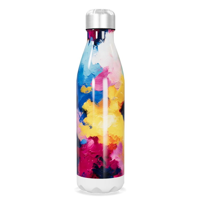 Garrafa Inox - Estampa Abstrata Colorida
