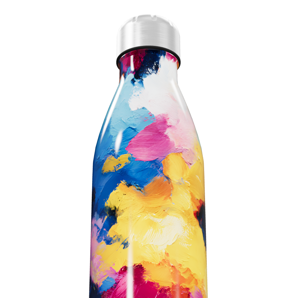 Garrafa Inox - Estampa Abstrata Colorida