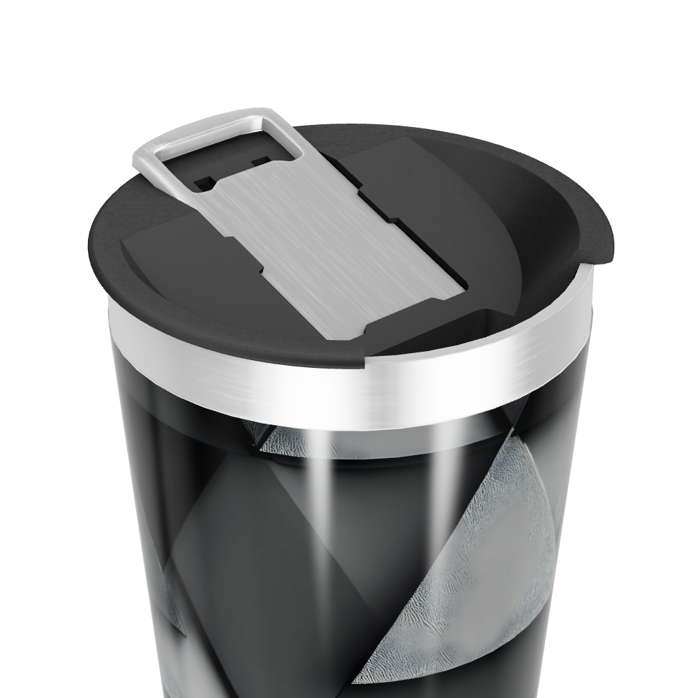 Copo Térmico - Preto Inox Geométrico