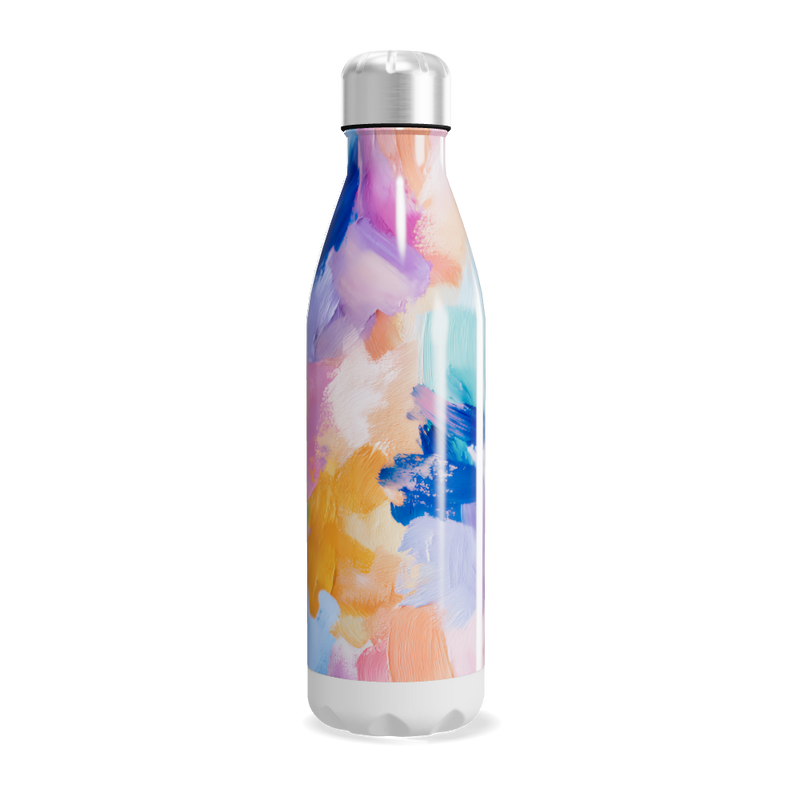 Garrafa Inox - Colorida com Estampa Abstrata