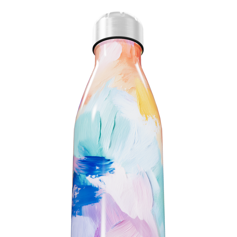 Garrafa Inox - Colorida com Estampa Abstrata