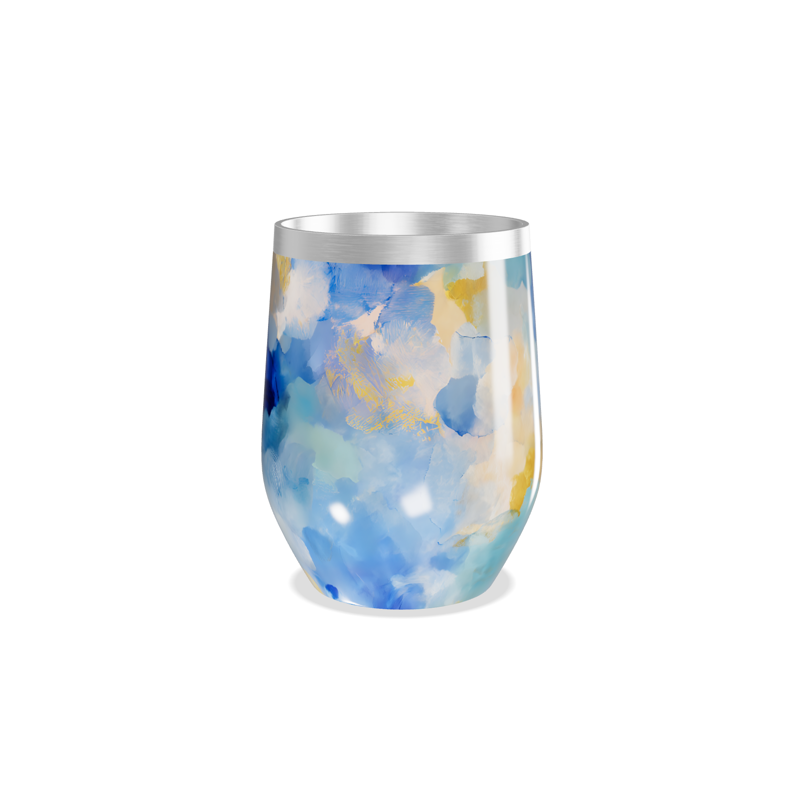 Copo Térmico Slim - Estampa Abstrata Azul