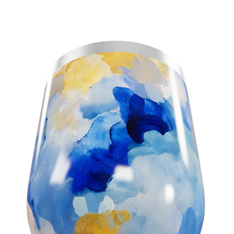 Copo Térmico Slim - Estampa Abstrata Azul