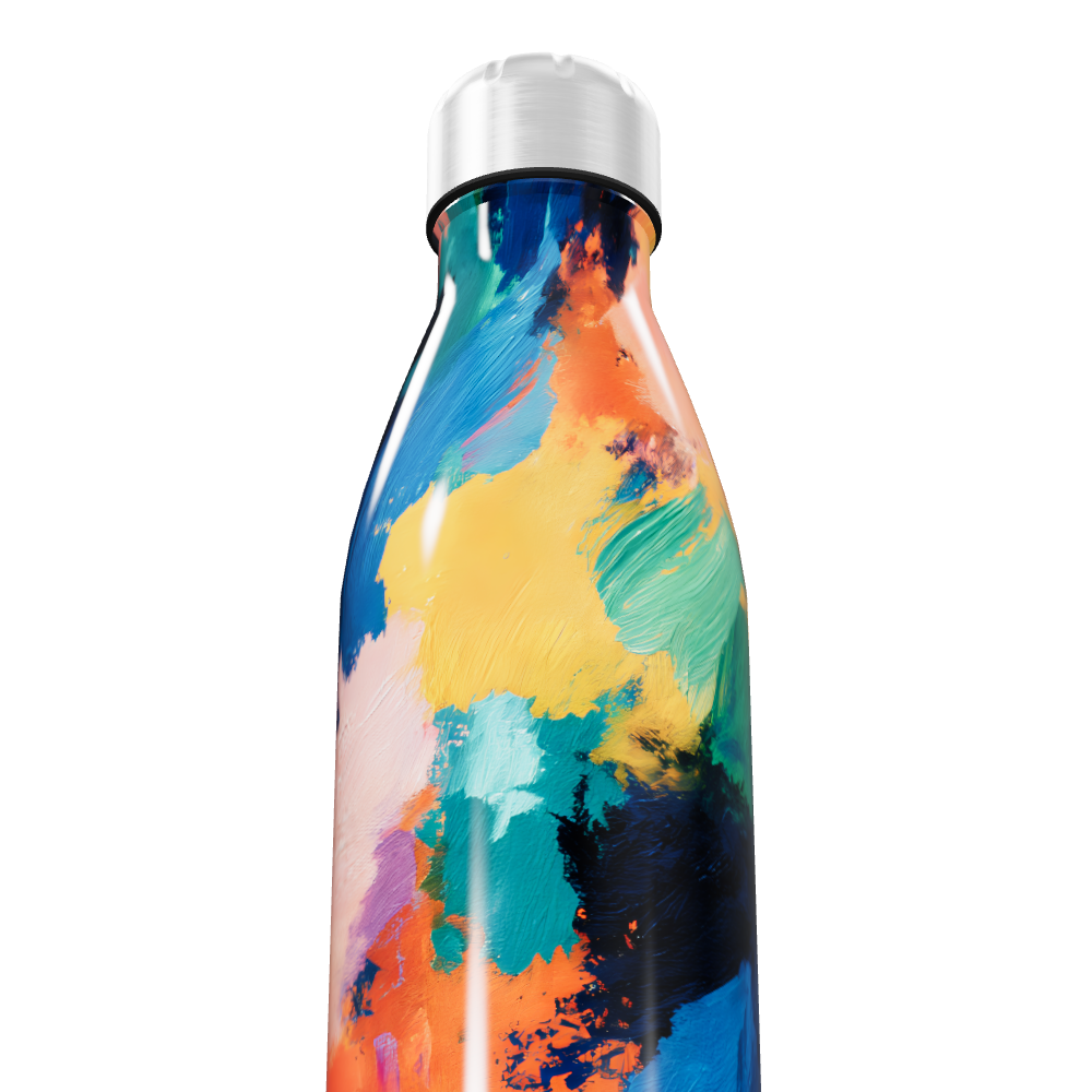 Garrafa Inox - Estampa Colorida Abstrata