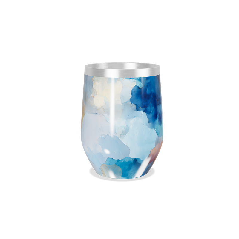 Copo Térmico Slim - Pintura Abstrata Azul