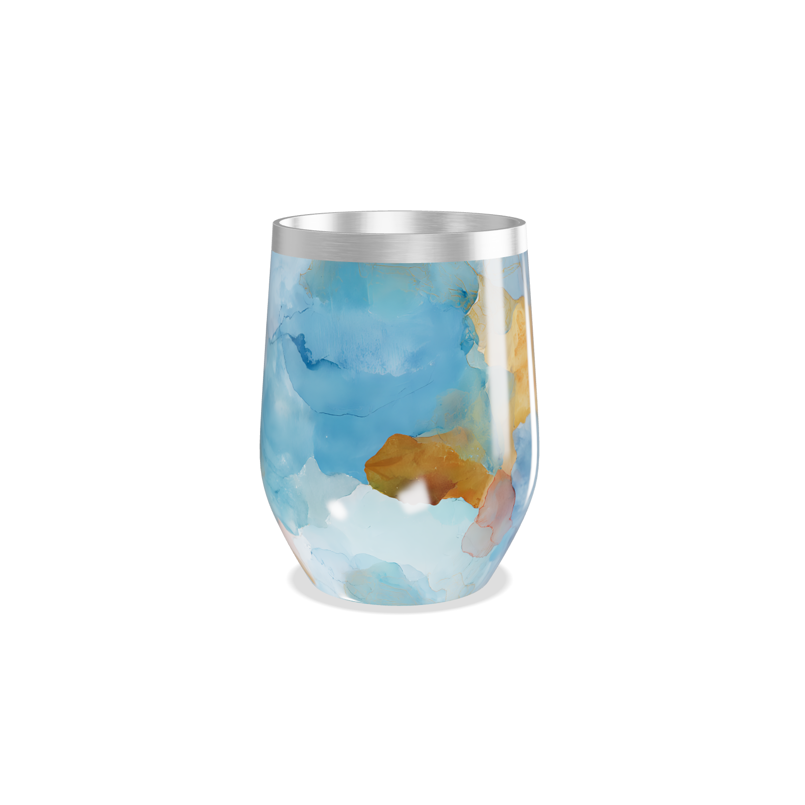 Copo Térmico Slim - Pintura Abstrata Azul