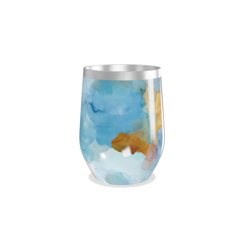 Copo Térmico Slim - Pintura Abstrata Azul