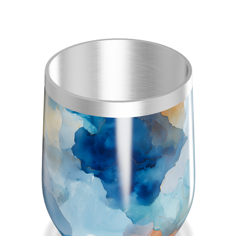 Copo Térmico Slim - Pintura Abstrata Azul