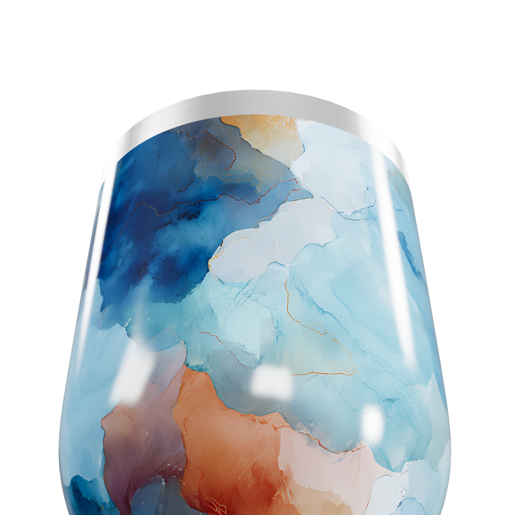 Copo Térmico Slim - Pintura Abstrata Azul