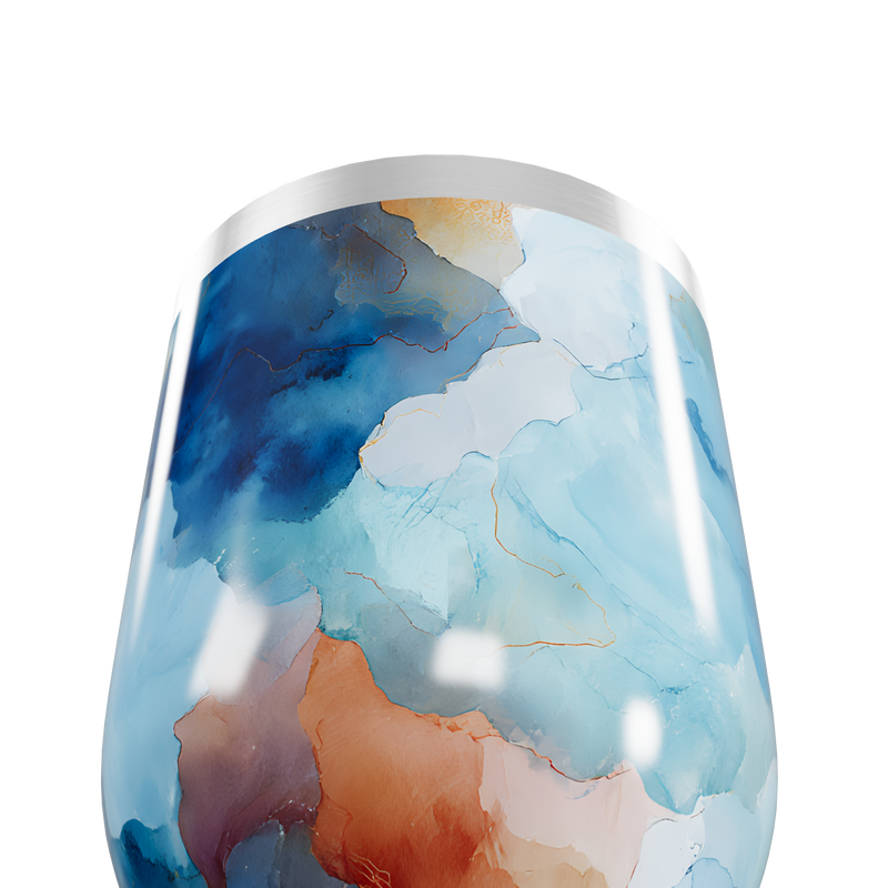 Copo Térmico Slim - Pintura Abstrata Azul