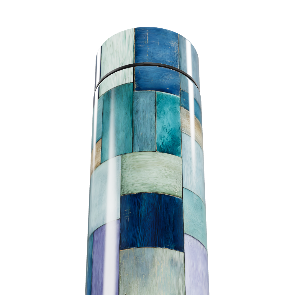 Garrafa Térmica Touch - Estampa Azul Patchwork