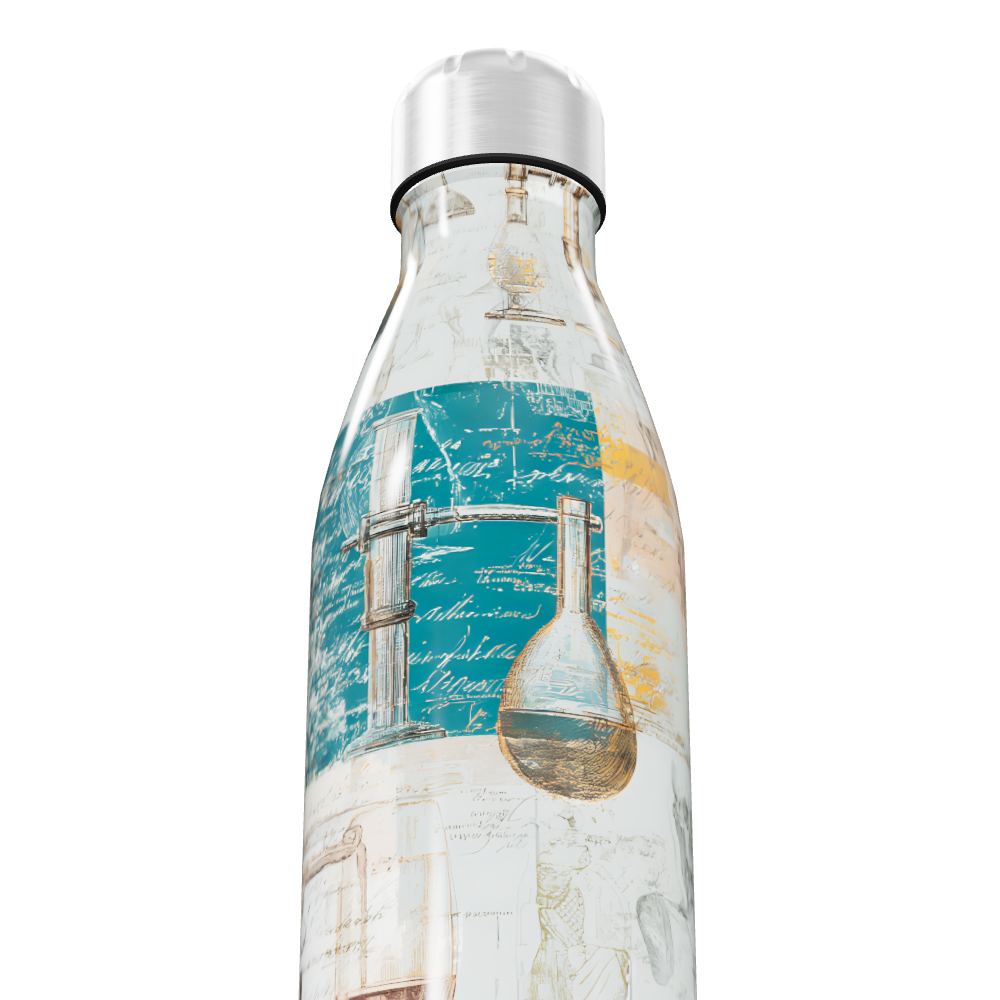 Garrafa Inox - Estampa Laboratório Vintage