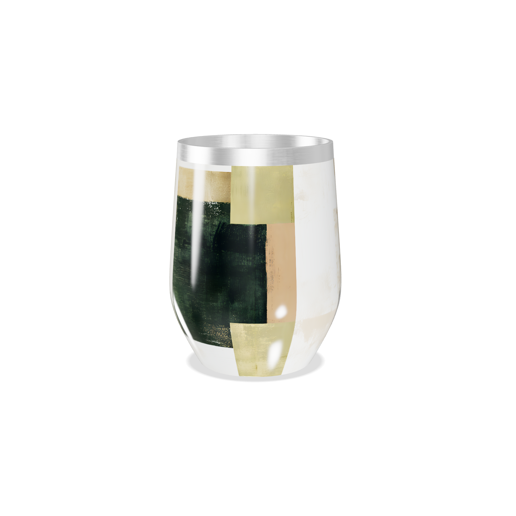 Copo Térmico Slim - Estampa Geométrica Verde