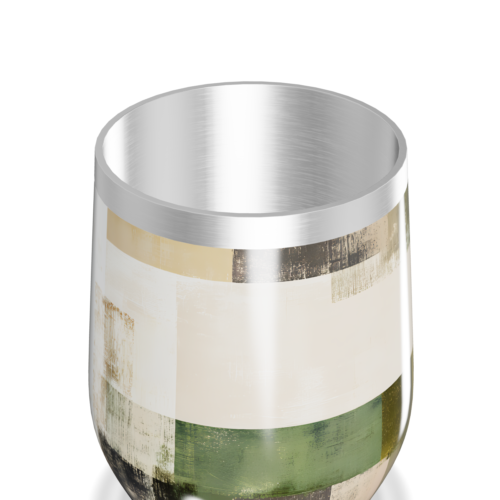 Copo Térmico Slim - Estampa Geométrica Verde