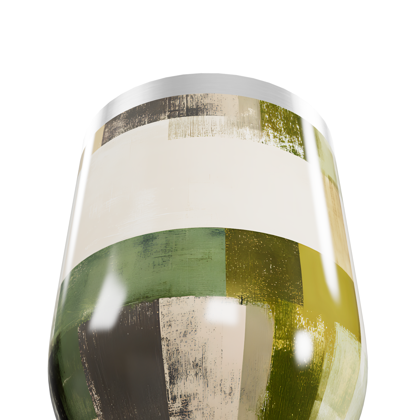 Copo Térmico Slim - Estampa Geométrica Verde