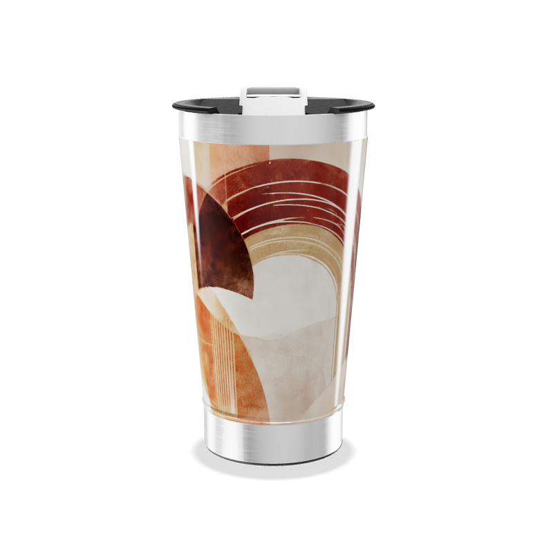 Copo Térmico - Abstrato Marrom e Bege