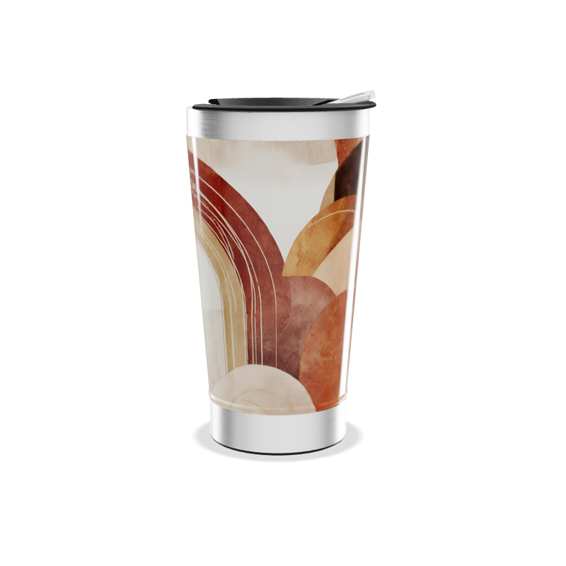 Copo Térmico - Abstrato Marrom e Bege
