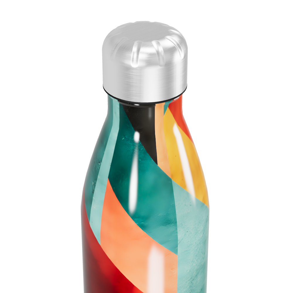 Garrafa Inox - Colorida com Design Geométrico