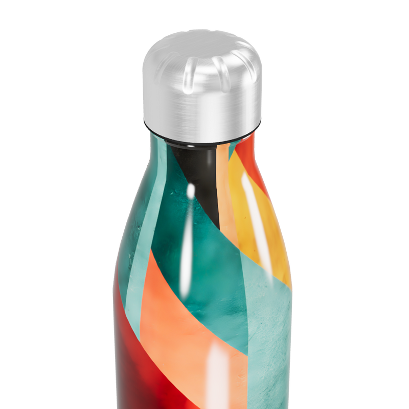 Garrafa Inox - Colorida com Design Geométrico