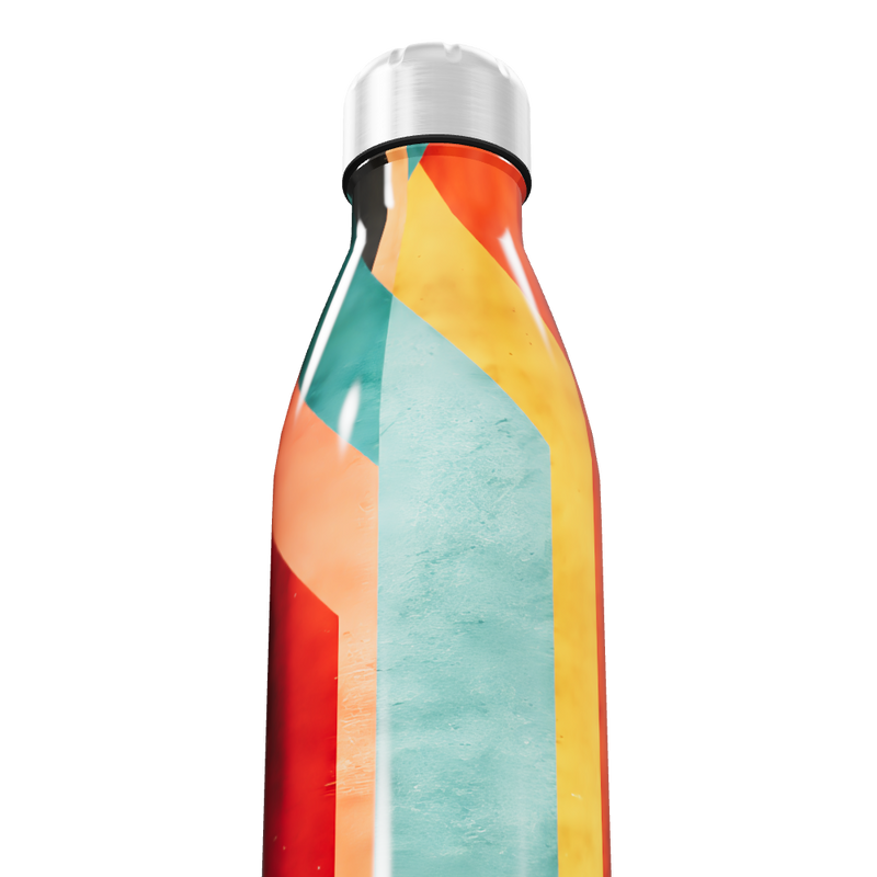 Garrafa Inox - Colorida com Design Geométrico