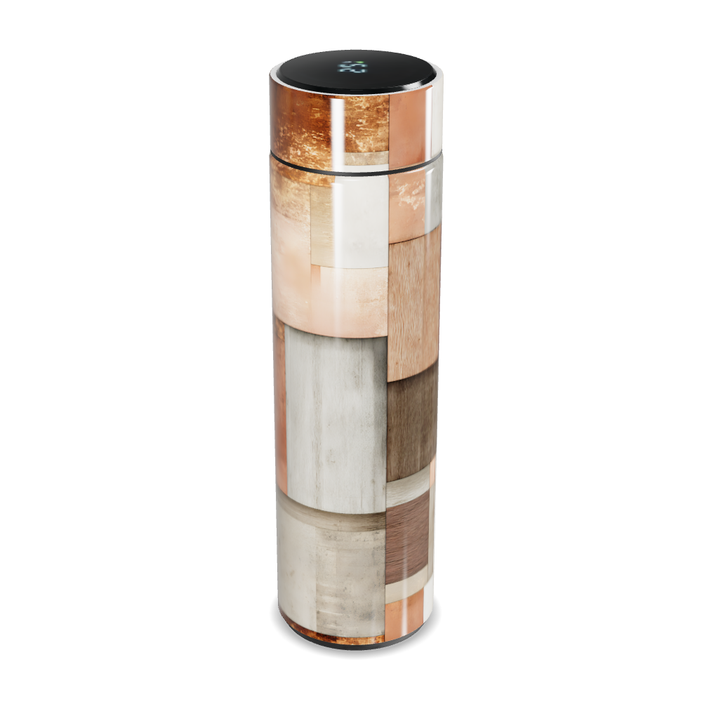 Garrafa Térmica Touch Estampa Madeira Colorida