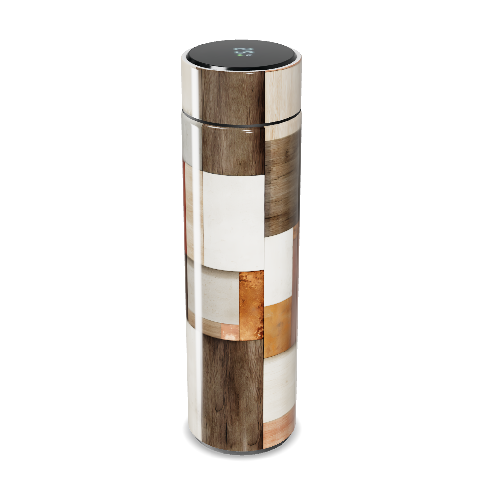 Garrafa Térmica Touch Estampa Madeira Colorida