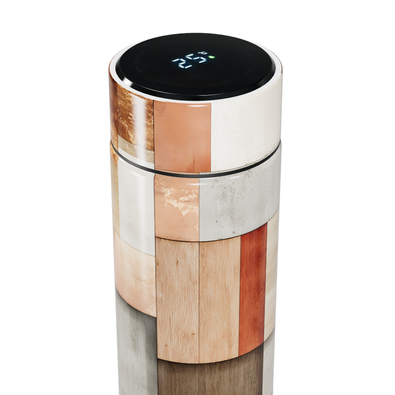 Garrafa Térmica Touch Estampa Madeira Colorida