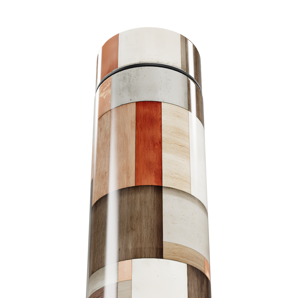 Garrafa Térmica Touch Estampa Madeira Colorida