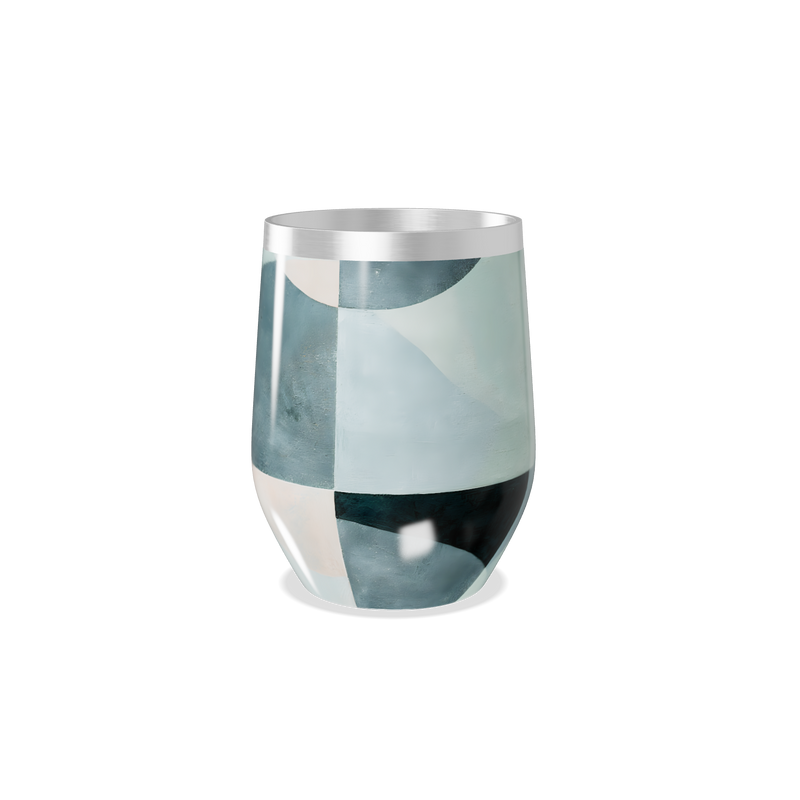 Copo Térmico Slim - Geométrico Azul Aço Inox