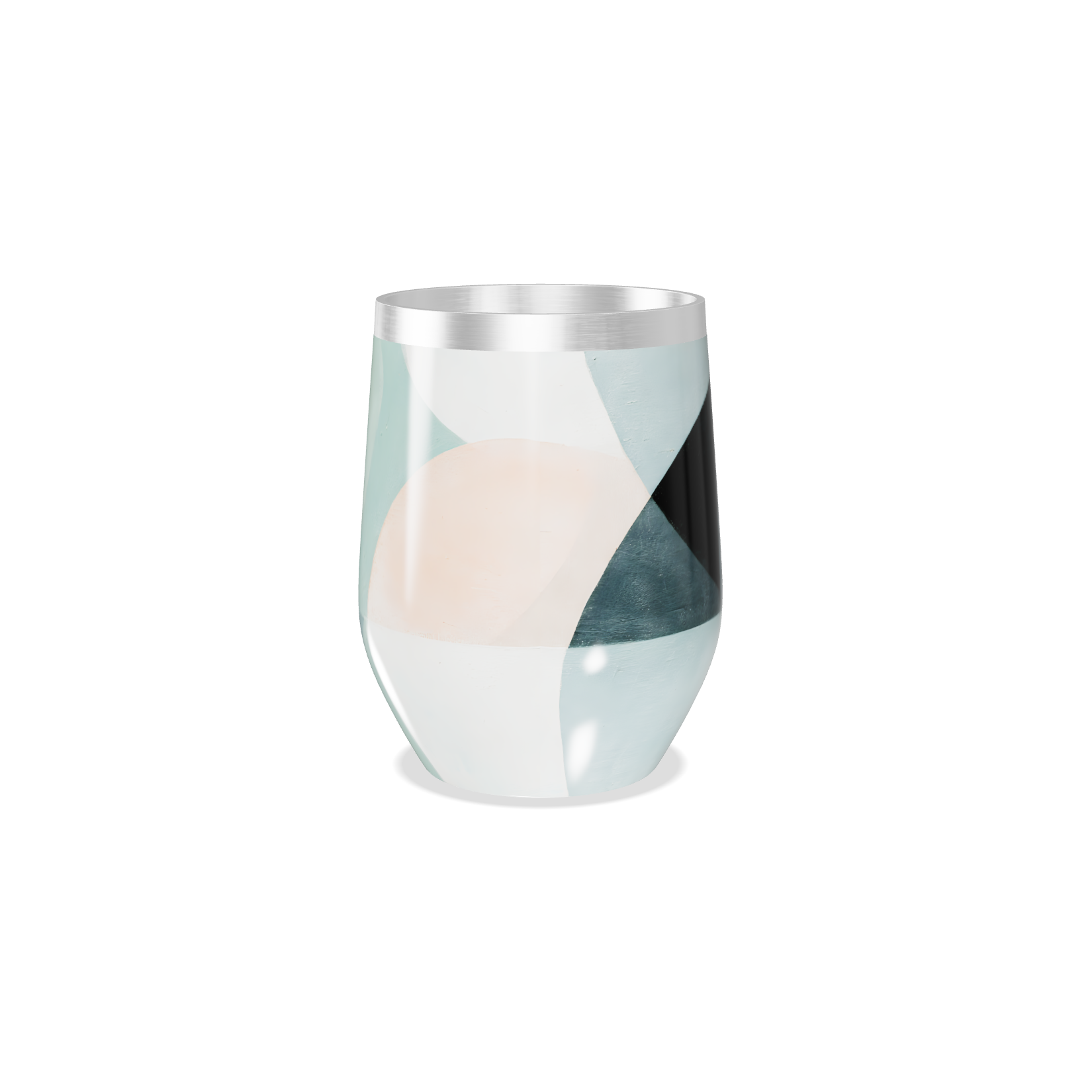 Copo Térmico Slim - Geométrico Azul Aço Inox